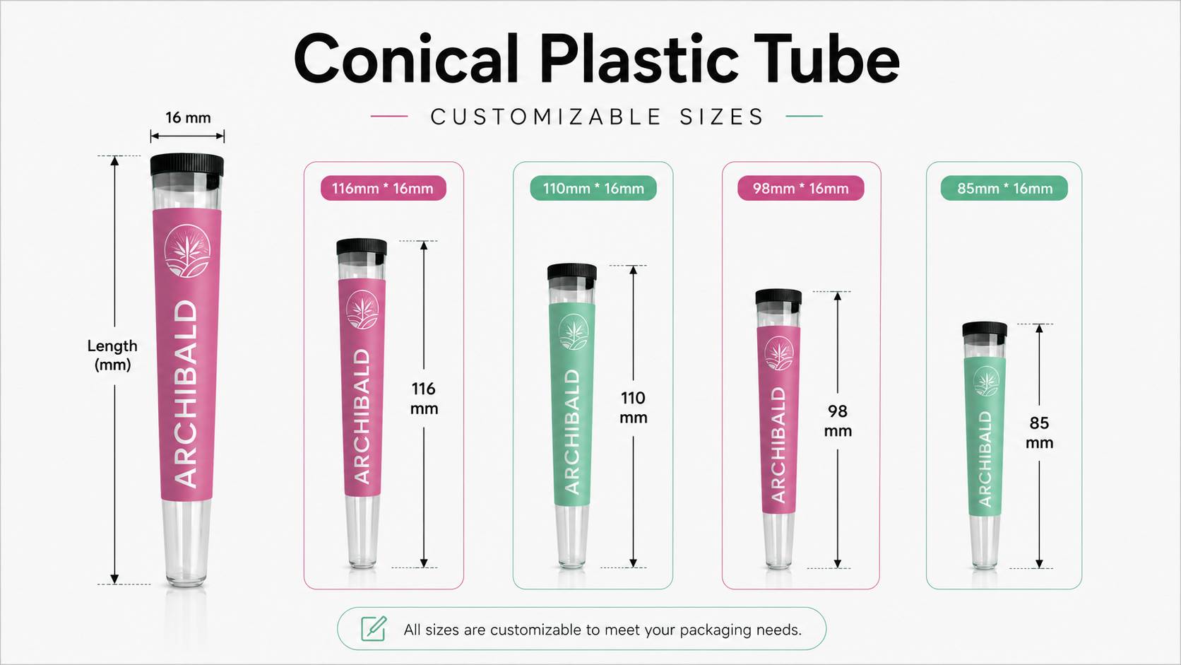 conical plastic tube 98mm
